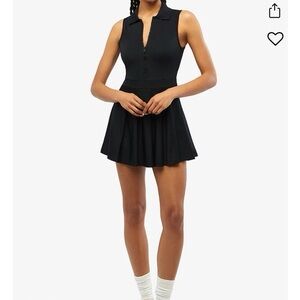 NWT, WeWoreWhat Solid Black Tennis Dress, Sz L